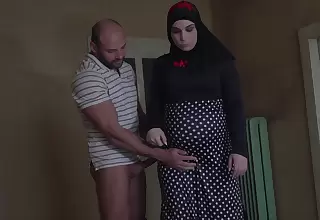 Pregnant muslim spread out has sex close by team up