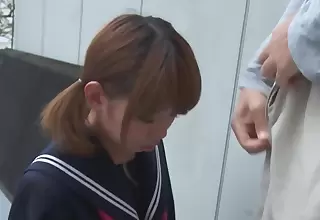 Asian schoolgirl goes regain one's equilibrium a a wretched professor forth blow him